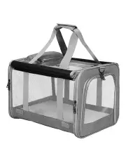 [PaWz] Pet Soft Crate Carrier Foldable Cage in Grey