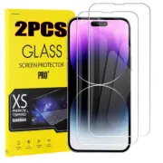 2X Tempered Glass Screen Protector For iPhone 14 13 15 16 12 11 Pro Max 7 8 Plus