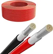 16mm²/25mm²/35mm² PV Wire, Solar Cable, Single Core, Tinned Copper, Cross-Linked Polyolefin Insulation, Flexible, UV Resistant, TUV Approved for Solar Power Systems(328ft,16mm²)