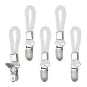 5 Pcs Tea Towel Clips, 0.9" Silver Hand Towel Clip Hooks, White