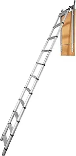 [VEVOR] Attic Ladder Telescoping, 158.76kg Capacity, 100cm x 59.94cm,Multi-Purpose Aluminium Extension, Lightweight and Portable,Fits298.7cm-320.04cmCeilingHeights,Convenient Access to Your Attic Standa
