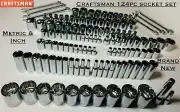 CRAFTSMAN 124 pc 1/4 3/8 1/2 Dr SAE METRIC MM 6pt 12pt wrench socket Tool set