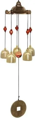 Lucky Wind Chimes Tiny Metal Garden Bells Feng Shui Chimes for Home Outdoor