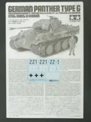 Tamiya 1/35 Scale Panther G Steel Wheel Decals & Directions from Kit No. 35174