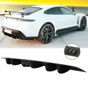 Black Rear Diffuser 7 Fins Bumper Spoiler Wing Lip For Porsche Taycan 2019-2024 (for: Porsche)