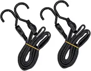 2pcs Sturdy Cargo Fastening Belts Elastic Cord Straps for Motorbike Kayak Bicycle and Scooter Secure Tension Ropes Durable Binding Tools for Luggage and Gear