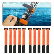 10Pcs Reusable Fishing Rod Tie Holder Strap Suspenders Fastener Hook Loop Cable