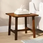 TAYLOR + LOGAN Square 22" x 19.7" End Table w/ Trestle Base Solid Wood Walnut