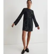 NWT Madewell Shift Mini Dress In True Black Size XS