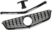Front Bumper Grille Hood Grill，Compatible With Mercedes-Benz W204 C-Class C63 AMG 2012 2013 2014 GT StyleTuning Grills(Black)