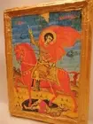 Saint Demeter Agios Dimitrios Rare Balkan Byzantine Greek Orthodox Wooden Icon