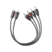 1ft RCA 1 Female to 2 Male Audio Speaker Y Adapter Splitter Cable (2 1F2M