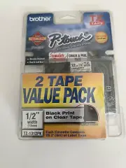 Genuine Brother P-Touch TZ-Tape TZ-3112PK 2-Tape Clear Value Pack NEW! OEM