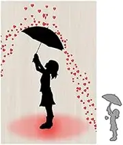 Trdxxx Heart Rains Umbrella Girl Metal Die Cuts,Girl Cutting Dies Cut Stencils for DIY Embossing Photo Decorative Paper Dies Scrapbooking Card Making