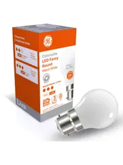 GE 5.5W LED Opal BC Dimmable Fancy Round Warm White Globe
