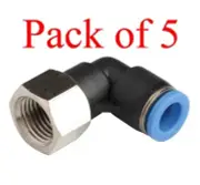 Pneumatic Push In Air Fittings - Female Elbow 8mm hose - 1/8 BSP thread