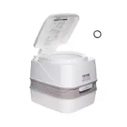 Portable Camping Toilet 3.2L Flush, 12L Waste Tank, Push-Button, Level Indicator