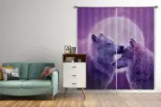 3D Purple Loving Wolves O051 Photo Curtain Printing Fabric Window Vincent Amy