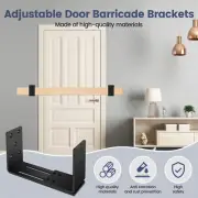 2Pcs Door Barricade Bracket 3-7.5inch Adjustable Door Bar U Bracket Metal Leko