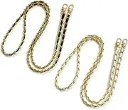 [HAIKING] Replacement Crossbody Chain Strap, 2 PCS Leather and Metal Chain Accessories for Handbag, Shoulder Bag Decoration (2 Colors)