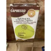 **NIB** CAPMESSO Aluminum Foil Seals Kit to Reuse Refillable Nespresso Vertuolin