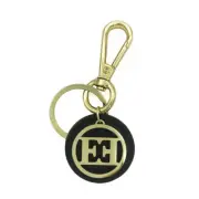 Escada Logo Leather Black/Gold Tone Key Fob Key Chain