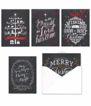 Celebrate the Season Chalkboard Christmas Card Assortment Pack - Set of 25 cards