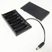 1X 8 Slot AA Size Battery Holder Box 12V Case With Cover ON/OFF Switch Wire Lead