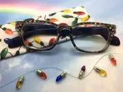 Christmas Reading Glasses, Rainbow Readers, Eyeglasses Case, 1.25 Strength