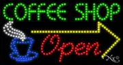 NEW “COFFEE SHOP OPEN" w/LOGO 32x17 SOLID/ANIMATED LED SIGN W/OPTIONS 21680