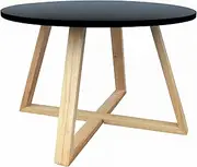 CHOTTO – Juji Round Top Coffee Table – 70cm Diameter – Modern Style for Living Room, Functional and Elegant, Durable Wooden Legs, Easy to Assemble (Black)