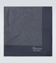 [Charvet] Charvet Polka-dot silk pocket square One Size blue