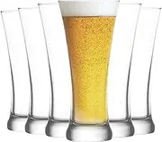 LAV Sorgum Pilsner Beer Pint Glasses - 380ml - Pack of 6 - Perfect for Cold Craft Beers, Ales and Ciders