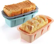 3PCS Mini Loaf Pan, Silicone Mini Bread Loaf Baking Pans,6 Cavities Each Baking