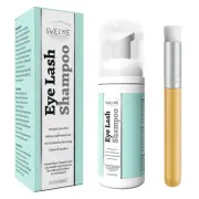 Eyelash Extension Shampoo & Brush Lash Eyelid Foam Cleanser Paraben & Sulfate Fr