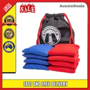 Official Regulation Cornhole Bean Bags Set (8 All Weather Bags) - Red and Blue
