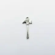 Hammer - Lead Free Silver Color Pewter Charm 16mm x 11mm