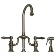 Whitehaus WHTTSLV3-9774SPR-BN Twisthaus Short Spout Side Sprayer Kitchen Faucet