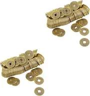 BESTOYARD 2sets Retro Chinese Coins for Feng Shui Lucky Charms Home Decor Chinese Coins 100pcs*2 Random Style