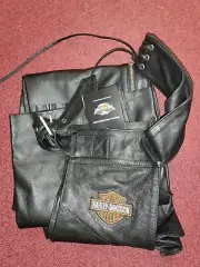 Harley-Davidson Men's Deluxe Stock Core Black Leather Chaps 98090-06VM Large