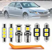 14pcs Accord Interior LED Lights Bulb Kit for Hon'da Accord 2008 2009 2010 2011 2012 Map Dome Trunk Lights Super Bright 6000K White LED Interior Light Bulbs Package + Install Tool