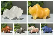 2.7" Mix Natural Quartz Bullfight Skull Carved Quartz Crystal Skull Healing 1pc