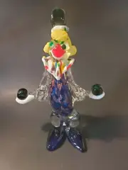 Vintage Murano Italian Art Glass Clown Juggling Balls 11.5” Tall 1950's Colorful