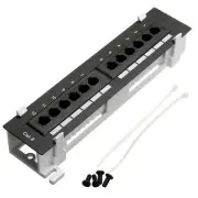 Tool Kit 12 Port CAT6 Patch Panel RJ45 Networking Wall Mount Rack with8241