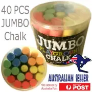 40 Jumbo Coloured Chalks School Blackboard Chalkboard Kids Art Drawing Chalk
