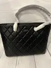 DKNY LARA MD TOTE Black Quilter Leather Shoulder Bag Brand New Gold Hardware