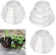 24 Pcs 6, 8, 10, 12 Inches of Clear Plastic Plant Saucer Drip Trays for Pots,Plastic Plant Trays for Indoor,6 Pcs of Each Size，Plant Pot Saucers Flower Pot Set