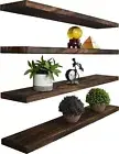 YYWUOJJ Wood Floating Shelves for Wall Decor, Rustic 36inch, Walnut