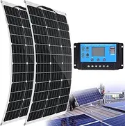 Monocrystalline Flexible Solar Panel, Solar Panel for Marine RV Trailer Boat Cabin Van Car Uneven Surfaces