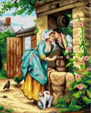 " Love Among Peasants" Printed Canvas for Cross Stitch Tapestry Gobelin 3067M